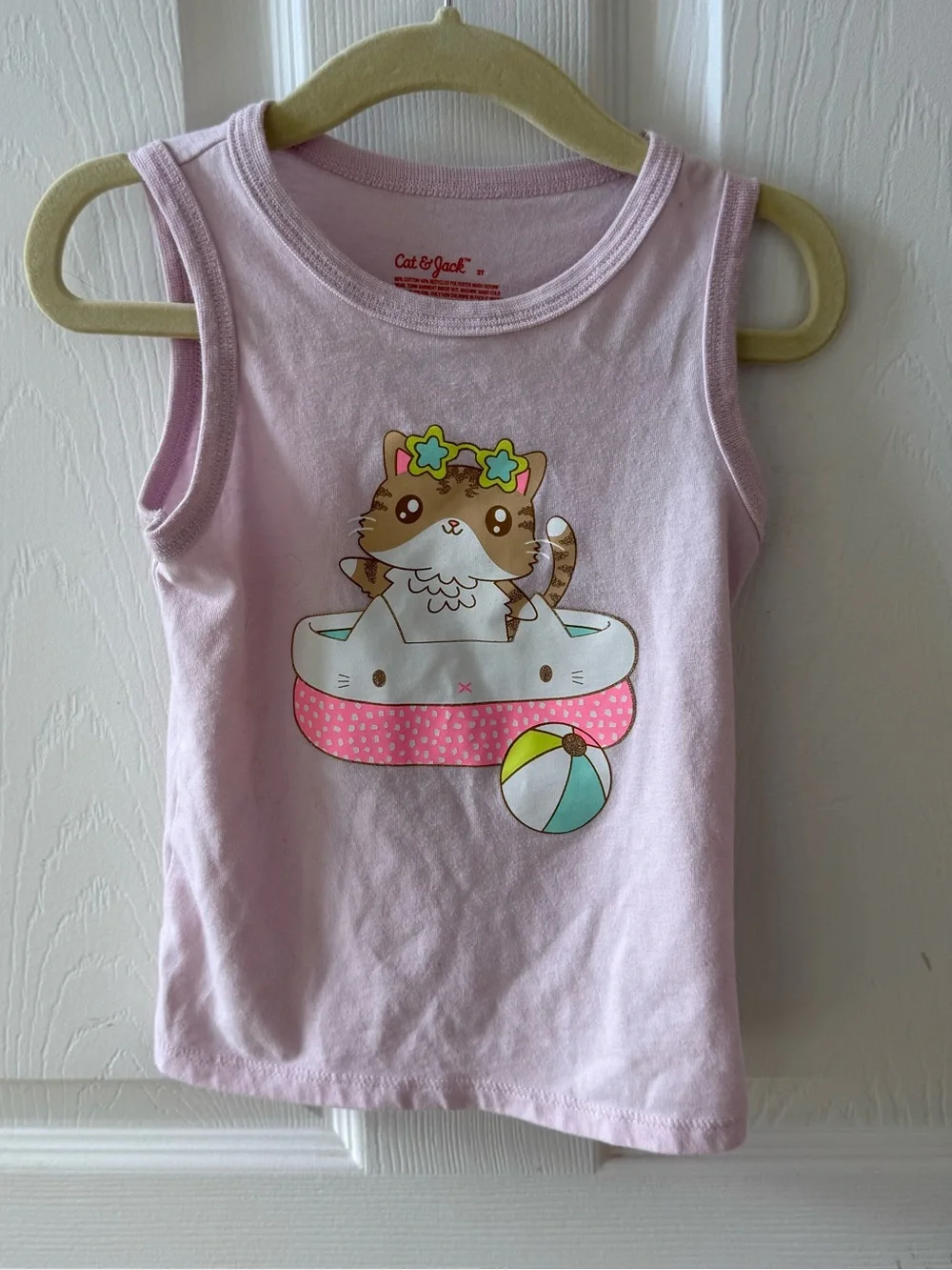 Cat & Jack 2T Pink Cat Pool Float Tank Top